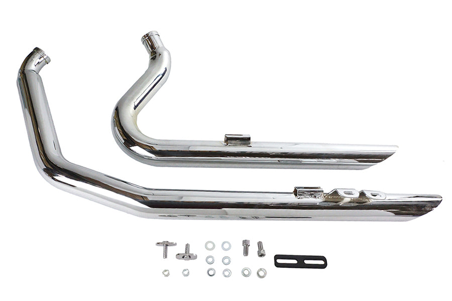 V-Twin Wyatt Gatling Exhaust Drag Pipe Set Down Slash Shorty for Harley Davidson FXST (1984-1993)