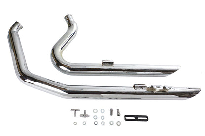 V-Twin Wyatt Gatling Exhaust Drag Pipe Set Down Slash Shorty for Harley Davidson FXST (1984-1993)