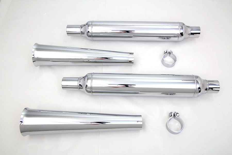 V-Twin Megaphone Tip Muffler Kit for Harley Davidson FL Models