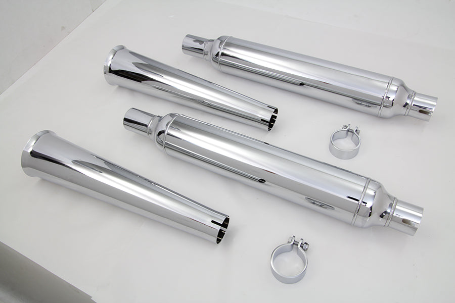 V-Twin Megaphone Tip Muffler Kit for Harley Davidson FL Models