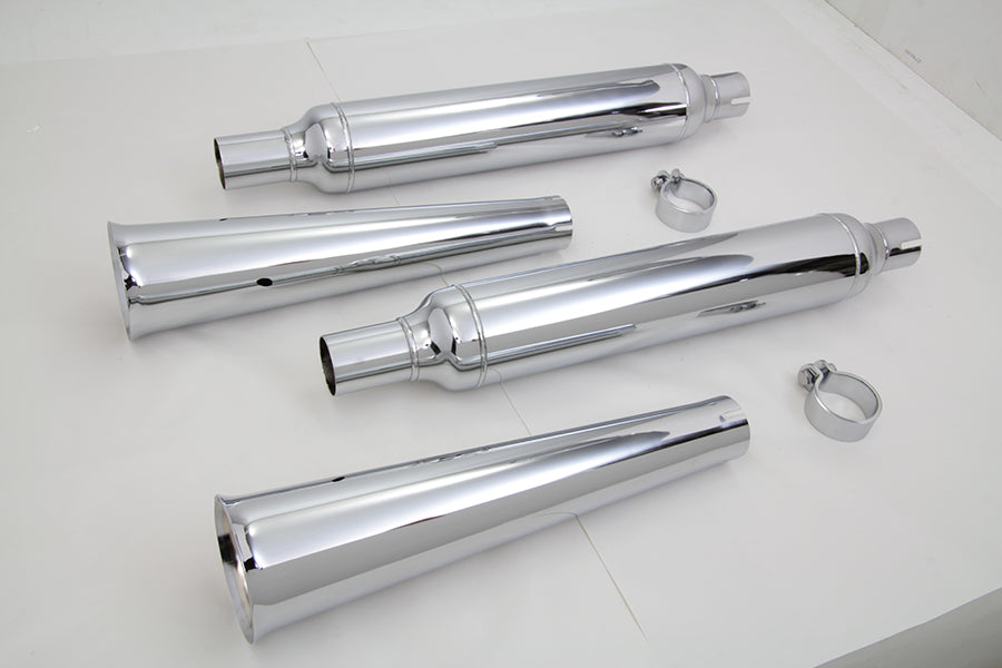 V-Twin Megaphone Tip Muffler Kit for Harley Davidson FL Models
