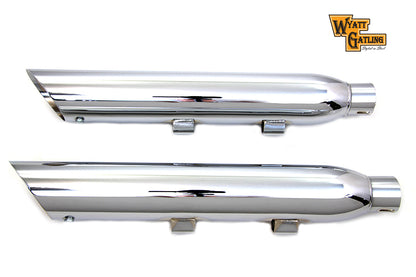 Wyatt Gatling Chrome Slash Muffler Set for Harley Davidson XL (2014-2023)