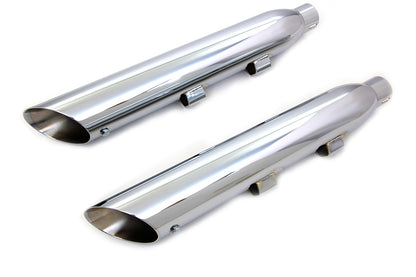 Wyatt Gatling Chrome Slash Muffler Set for Harley Davidson XL (2014-2023)