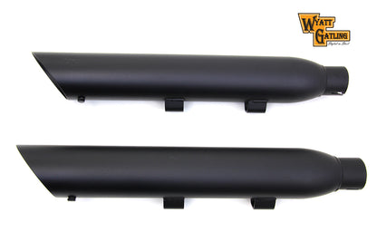 Wyatt Gatling Black Slash Muffler Set for Harley Davidson XL 2014-2023