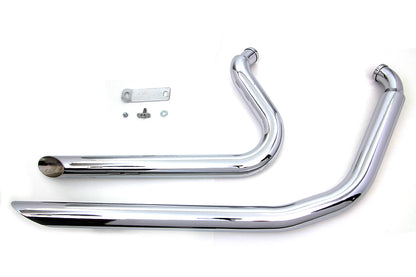 V-Twin Wyatt Gatling Exhaust Drag Pipe Set Side Slash Shorty for Harley Davidson FXST (1984-1993)