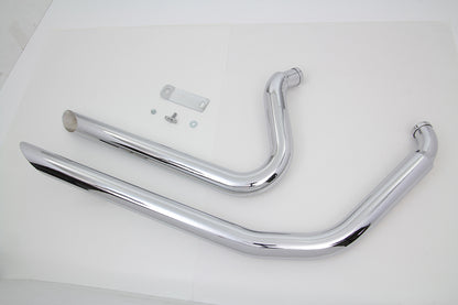 V-Twin Wyatt Gatling Exhaust Drag Pipe Set Side Slash Shorty for Harley Davidson FXST (1984-1993)