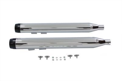 Wyatt Gatling Muffler Set with Black End Caps for Harley Davidson FLT (1995-2004)