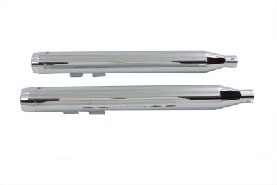V-Twin Wyatt Gatling Muffler Set with Chrome End Caps – 3.5-inch Outer Diameter for Harley Davidson FLT (1995-2004)
