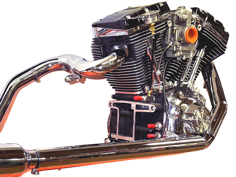 V-Twin Touring Crossover Exhaust Header System Chrome for Harley Davidson FLT 1995-2004