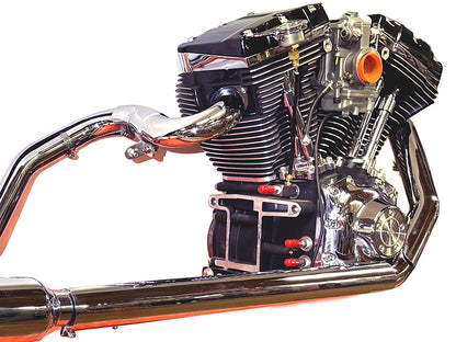 V-Twin Touring Crossover Exhaust Header System Chrome for Harley Davidson FLT 1995-2004