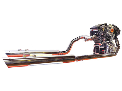V-Twin Touring Crossover Exhaust Header System Chrome for Harley Davidson FLT (2007-2008)