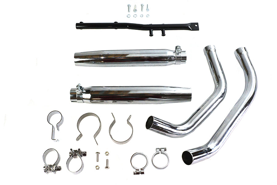 V-Twin Tapered Muffler Exhaust Kit Chrome for Harley Davidson XLH 1957-1966