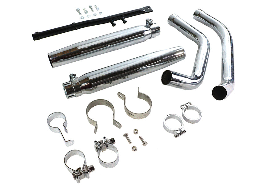 V-Twin Tapered Muffler Exhaust Kit Chrome for Harley Davidson XLH 1957-1966