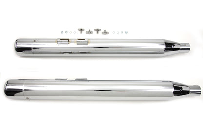 V-Twin Wyatt Gatling Muffler Set with Chrome Hollow Point End Tips for Harley Davidson FLT 1995-2004