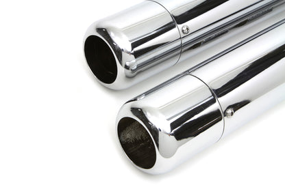 V-Twin Wyatt Gatling Muffler Set with Chrome Hollow Point End Tips for Harley Davidson FLT 1995-2004