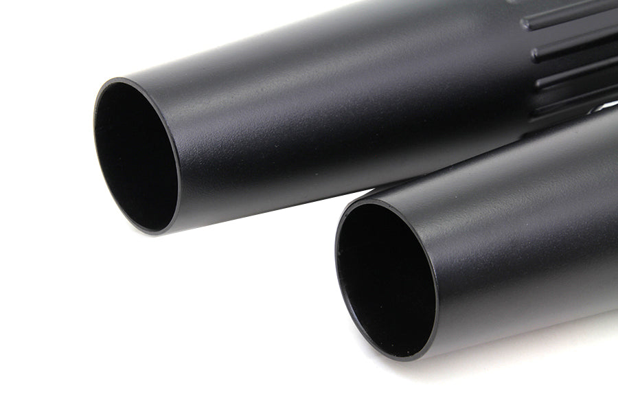 V-Twin Wyatt Gatling Tapered Muffler Set - 1-1/2 inch Inlet, Black Slash Slip-On Design