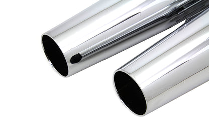 V-Twin Wyatt Gatling Tapered Muffler Set - 2-1/2 Inch Outer Diameter, Embossed Speed Lines for Harley Davidson Motorcycles