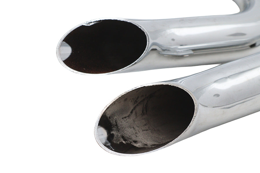 V-Twin Stacked Short Goose Style Drag Pipe Set Chrome for Harley Davidson FXST