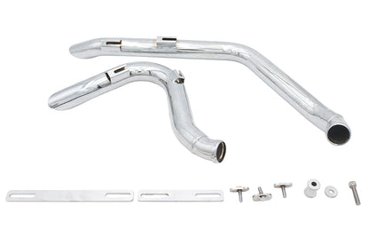 V-Twin 300668 Stacked Short Goose Style Drag Pipe Set Chrome for Harley Davidson FXST