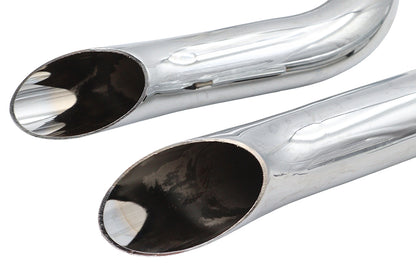 V-Twin 300668 Stacked Short Goose Style Drag Pipe Set Chrome for Harley Davidson FXST