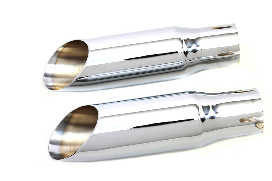 V-Twin Chrome Mini Exhaust Tip Set - 1-3/4 Inch Inlet Inner Diameter