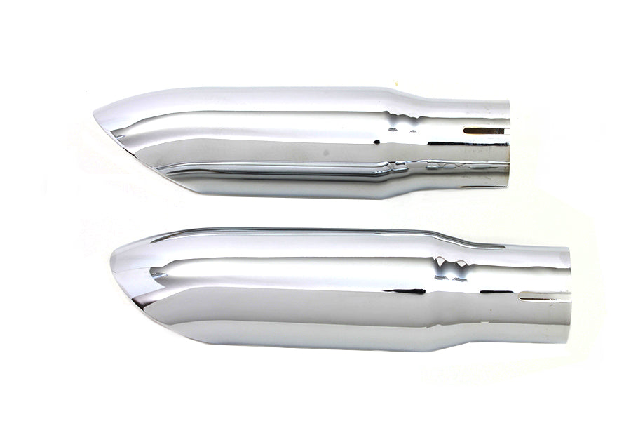 V-Twin Chrome Mini Exhaust Tip Set - 1-3/4 Inch Inlet Inner Diameter