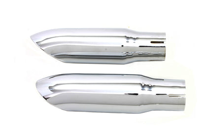 V-Twin Chrome Mini Exhaust Tip Set - 1-3/4 Inch Inlet Inner Diameter