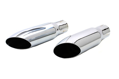 V-Twin Chrome Mini Exhaust Tip Set - 1-3/4 Inch Inlet Inner Diameter