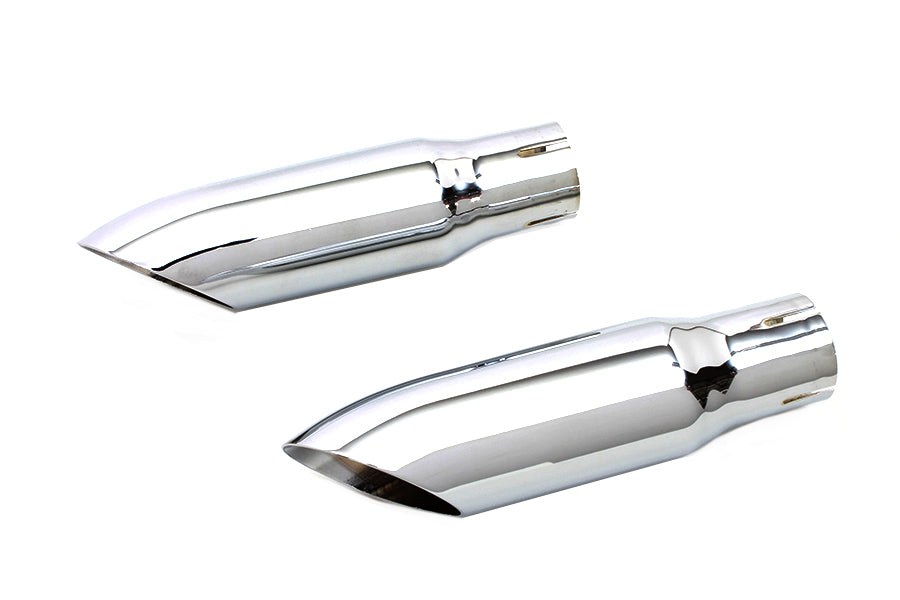 V-Twin Chrome Mini Exhaust Tip Set - 1-3/4 Inch Inlet Inner Diameter