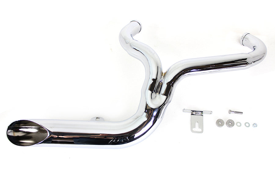 V-Twin FXD 2:1 Lake Side Pipe Exhaust Chrome for Harley Davidson FXD (2006-2015)