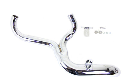 V-Twin FXD 2:1 Lake Side Pipe Exhaust Chrome for Harley Davidson FXD (2006-2015)