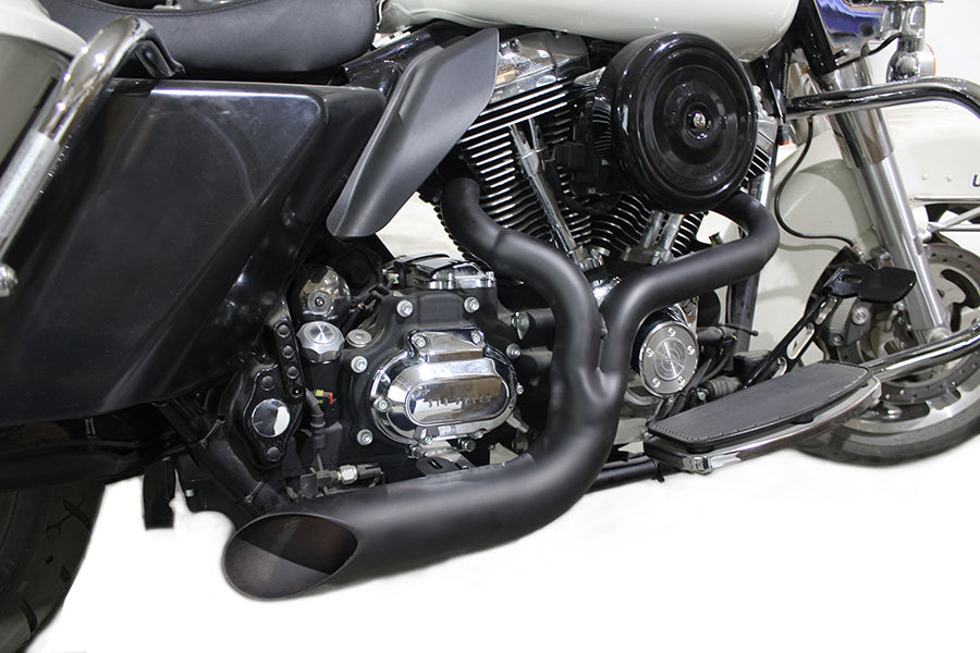 V-Twin FXD 2:1 Lake Side Pipe Exhaust Black for Harley Davidson FXD (2006-2015)