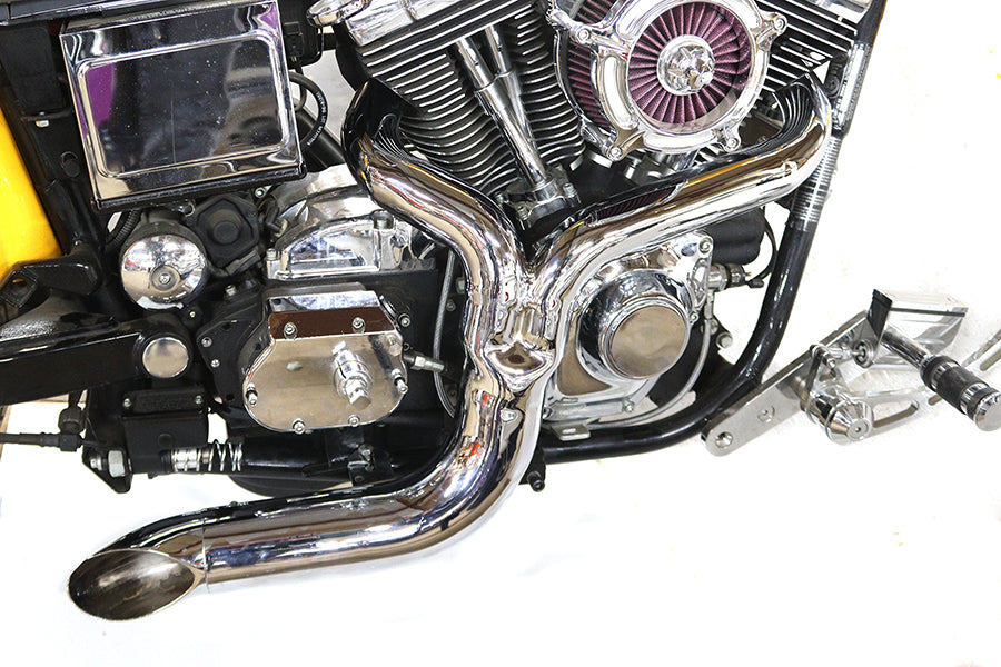 V-Twin FXD 2:1 Lake Side Pipe Exhaust Chrome – 8473