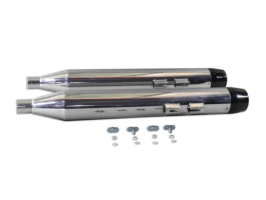 V-Twin Factory Sample Muffler Set with Black Medium Tapered End for Harley Davidson FLT (1995-2004)