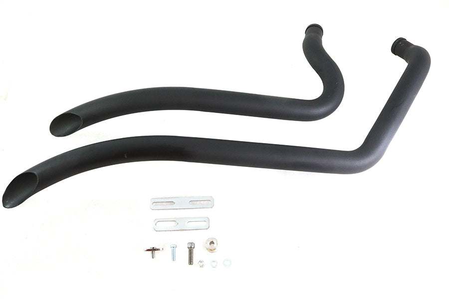 V-Twin Factory Sample Wyatt Gatling Smooth Radius Pipe Set in Black for Harley Davidson FXST (2007-2016)