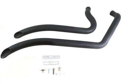 V-Twin Factory Sample Wyatt Gatling Smooth Radius Pipe Set in Black for Harley Davidson FXST (2007-2016)