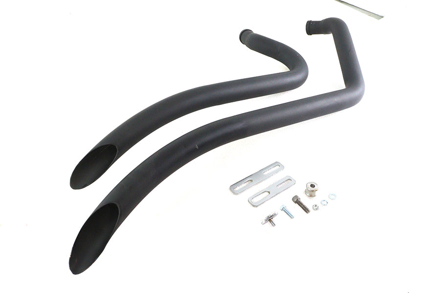 V-Twin Factory Sample Wyatt Gatling Smooth Radius Pipe Set in Black for Harley Davidson FXST (2007-2016)
