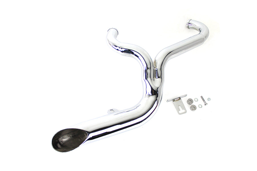 V-Twin FXD 2:1 Lake Side Pipe Exhaust Chrome Part 9095