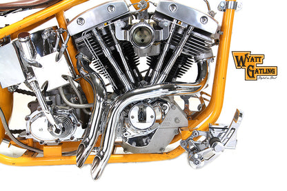 Wyatt Gatling Chrome Down Draft Drag Pipes for Harley Davidson Fx (1970-1979)