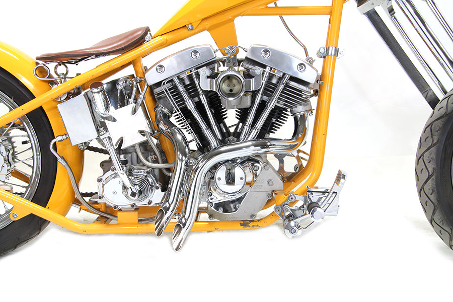 Wyatt Gatling Chrome Down Draft Drag Pipes for Harley Davidson Fx (1970-1979)