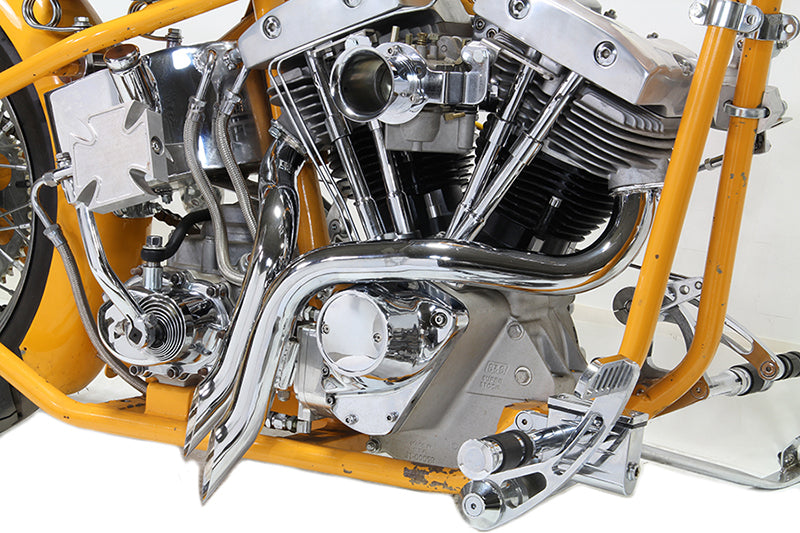 Wyatt Gatling Chrome Down Draft Drag Pipes for Harley Davidson Fx (1970-1979)