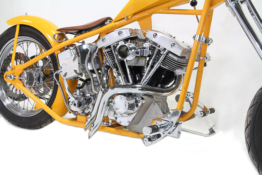 Wyatt Gatling Chrome Down Draft Drag Pipes for Harley Davidson Fx (1970-1979)