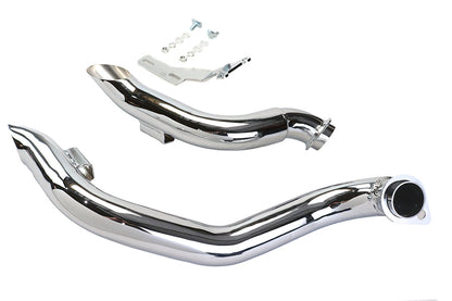 Wyatt Gatling Chrome Down Draft Drag Pipes for Harley Davidson FX 1970-1979
