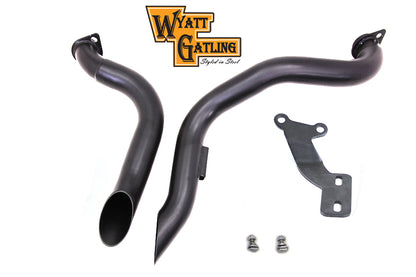 Wyatt Gatling Black Down Draft Drag Pipes for Harley Davidson Fx (1970-1979)