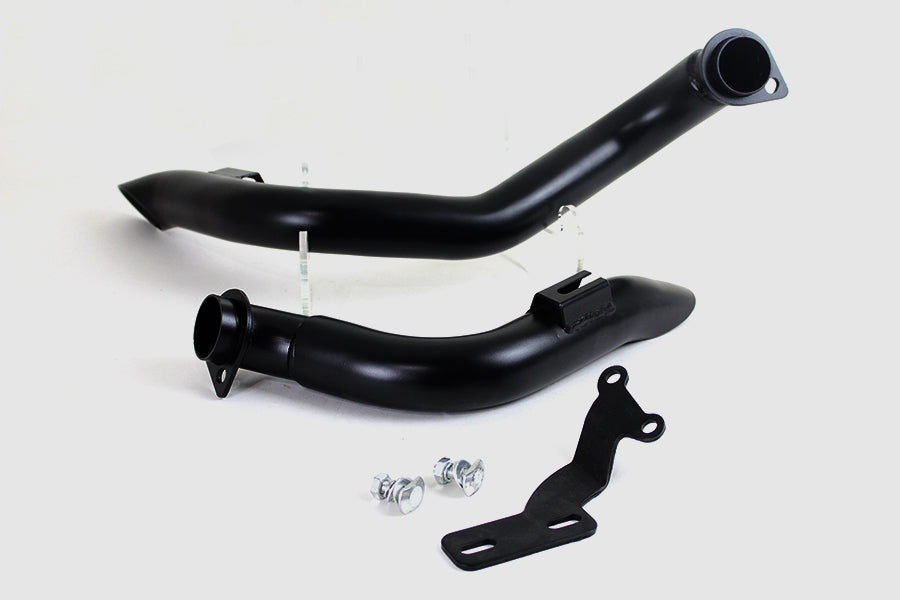 Wyatt Gatling Black Down Draft Drag Pipes for Harley Davidson Fx (1970-1979)