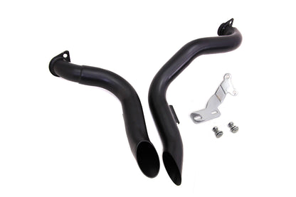 Wyatt Gatling Black Down Draft Drag Pipes for Harley Davidson Fx (1970-1979)