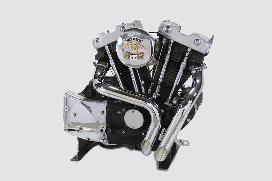 V-Twin Ironhead LAF Exhaust Header Set Chrome for Harley Davidson XL (1957-1966)
