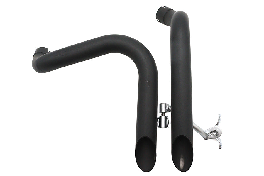 V-Twin Ironhead LAF Exhaust Header Set in Black for Harley Davidson XL Models