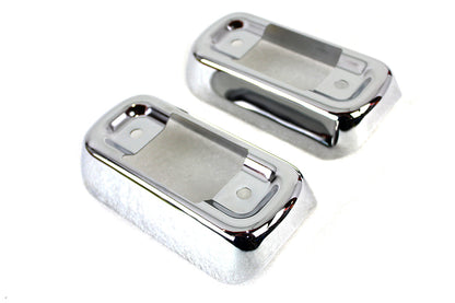 V-Twin 4 Inch Muffler Bracket Cover Set for Harley Davidson FLT - Chrome Finish