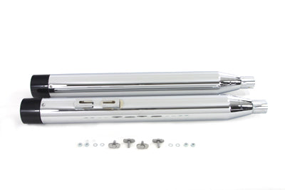 Wyatt Gatling Chrome Touring Style Muffler Set Part 3674 for Harley Davidson FLT Models